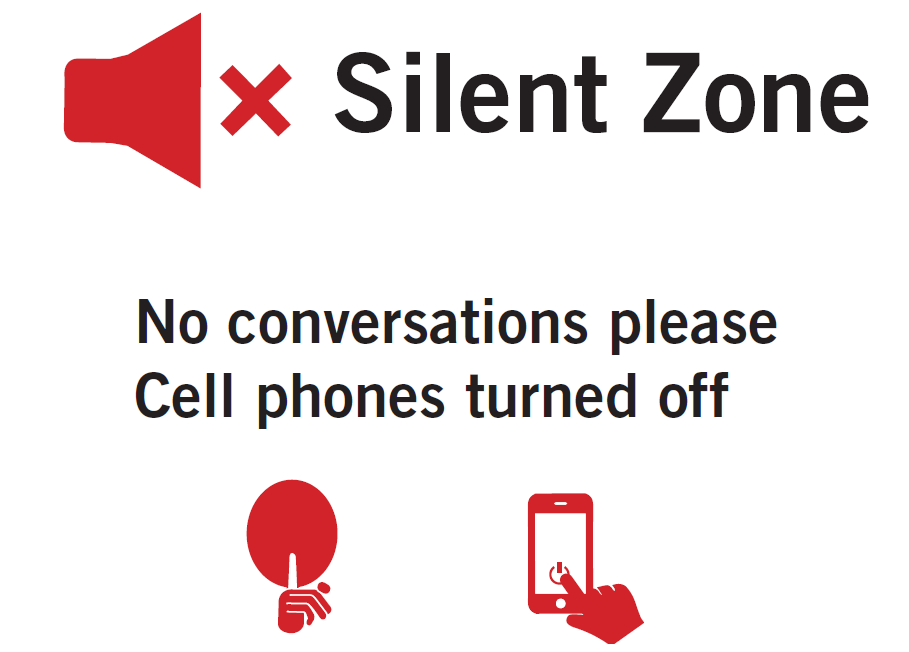 Silent Zones: No conversations please, cell phones turned off