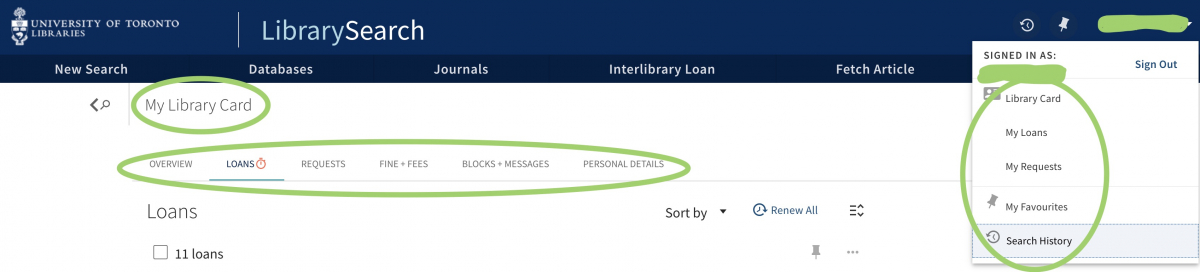 How to find My Loans in your LibrarySearch account