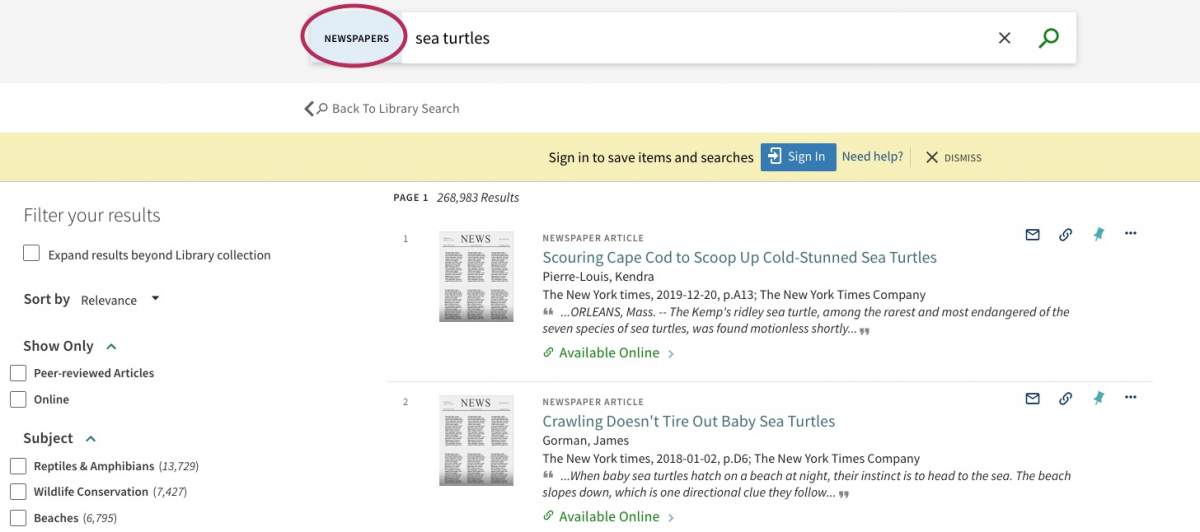 image of filtered newspapers search results for topic sea turtles