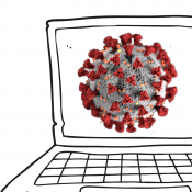 Graphic showing the COVID-19 virus