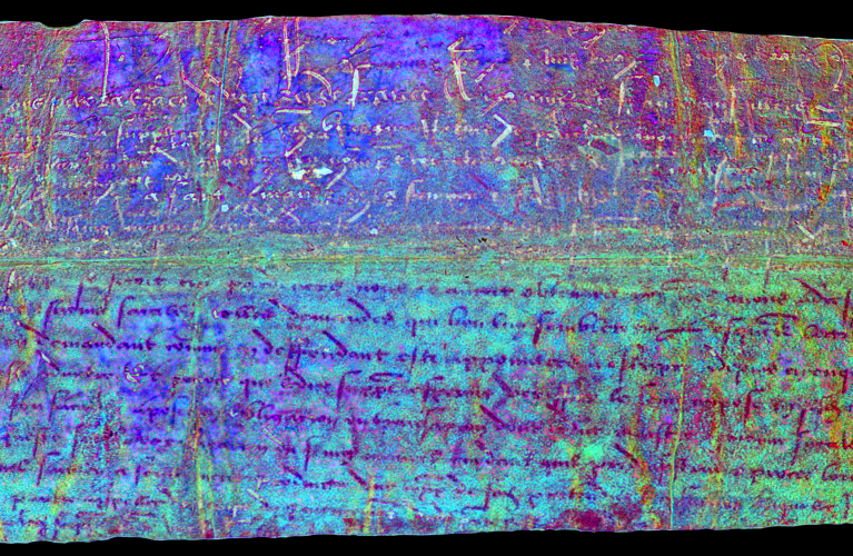 Pseudocolour (MNF transformation) image of Toronto, Robertson Davies Library at Massey College. 